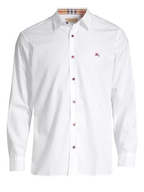 burberry white button down|Burberry button up men's.